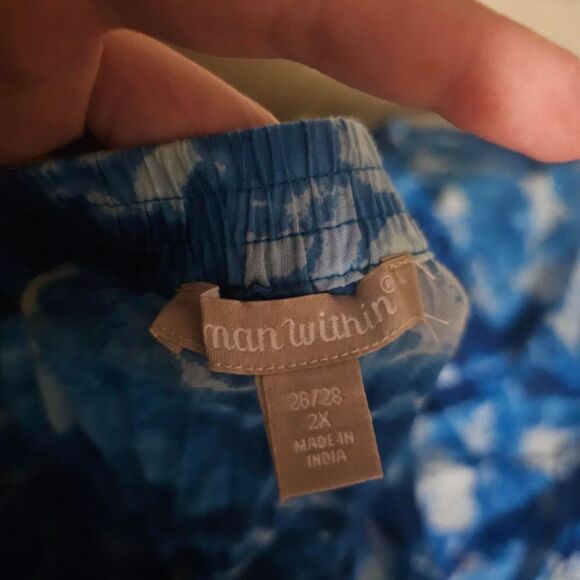 Blue beachy mermaid tie dye midi plus size skirt - Picture 3 of 3